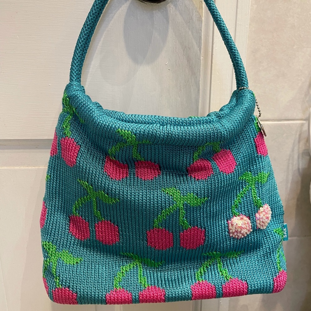 The Sak Crochet Knit Cherry Handbag